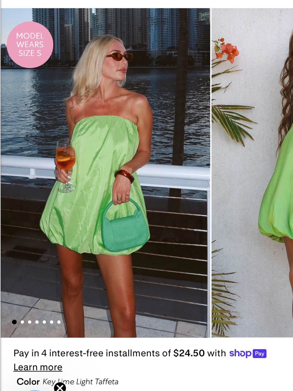 Show Me Your MuMu Key Lime Strapless Bubble Dress